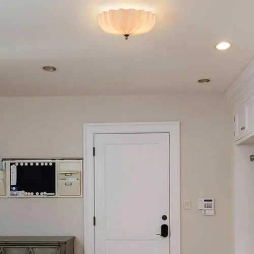Miniatura 6 de Lámpara de techo dorada de latón para dormitorio, luz de techo empotrada, lámpara de techo moderna dorada para entrada, baño, sala de estar