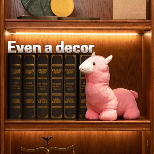 Miniatura 6 de SWISSELITE Bonito tope de puerta decorativo para el hogar y la oficina, diseño de animales compactos con tela suave Rosa alpaca