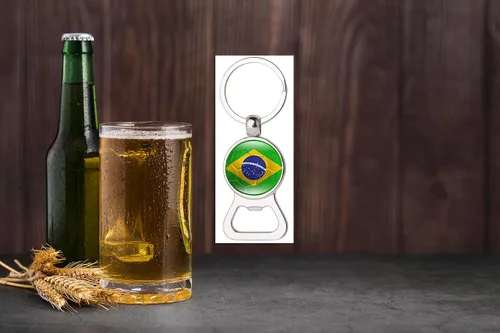 Miniatura 8 de Llavero de bandera brasileña, abrebotellas de cerveza con bandera de Brasil, llavero para papá, marido, cumpleaños, aniversario, regalo del día