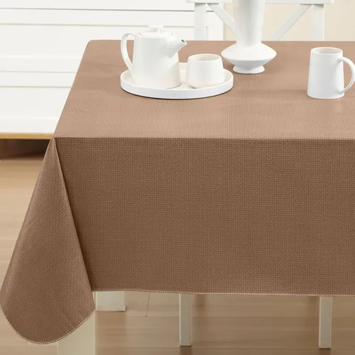 Miniatura 13 de Newbridge Basketweave - Mantel con parte trasera de franela de vinilo de color sólido, aspecto texturizado de tejido de cesta, mantel impermeable