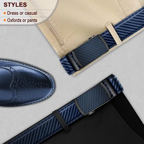 Miniatura 9 de BULLIANT - Cinturón con diseño ajustable de trinquete deslizante para hombre, para usar con pantalón de vestir y camisa Oxford, ajustable a medida