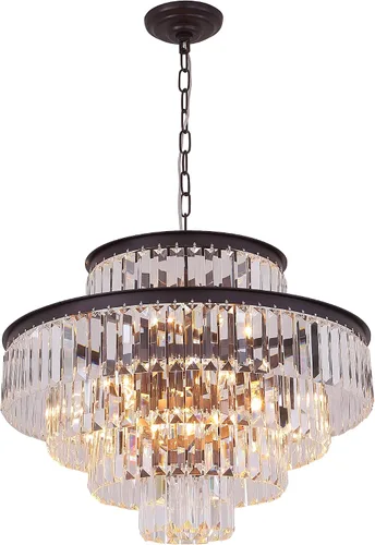 Miniatura 14 de Candelabros y luces de cristal de estilo moderno cromado redondos colgantes clásicos, lámpara colgante de techo accesorio de iluminación de 5