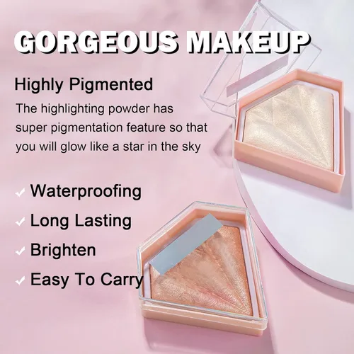 Miniatura 5 de IONSGAKO Paleta de maquillaje iluminador de cara iluminadores de polvo iluminadores de maquillaje narutal brillo brillo resaltador contorno polvo