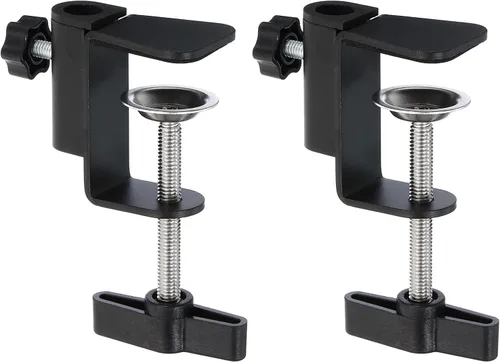 Miniatura 7 de PATIKIL Abrazadera de escritorio de 0.49 pulgadas de diámetro. Abrazadera de escritorio, base universal de abrazadera en C con tornillo ajustable