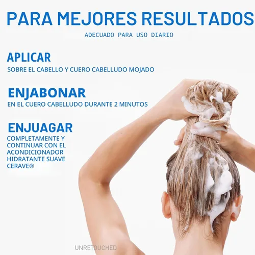 Miniatura 9 de CeraVe Champú Hidratante Suave, Con Ceramidas, Niacinamida y Ácido Hialurónico Para Cabello y Cuero Cabelludo Suaves y de Aspecto Saludable, Champú