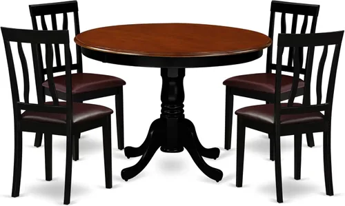 Miniatura 13 de East West Furniture HLAN3-BCH-C - Juego de mesa de comedor, 3 piezas