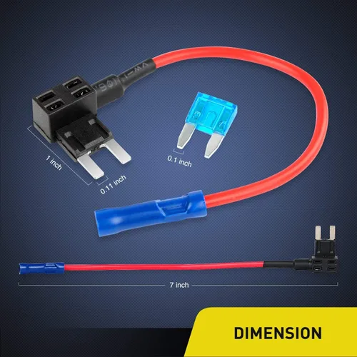 Miniatura 3 de Nilight - 50034R - Adaptador de fusible de 12 V para automóvil Add-A-Circuit, mini Atm Apm Blade Fuse Holder con 120 piezas Mini Blade Fusible