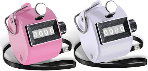 Miniatura 9 de TESEAS Clicker Counter - Contador manual de mano, contador de 4 dígitos, paquete de 2 contadores mecánicos de mano, clickers para pitch, umpire