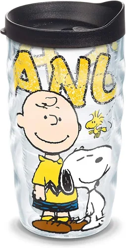 Tervis Vaso aislado colosal de doble pared de Peanuts hecho en Estados Unidos mantiene las bebidas frías y calientes, 10 onzas, ondulado, clásico
