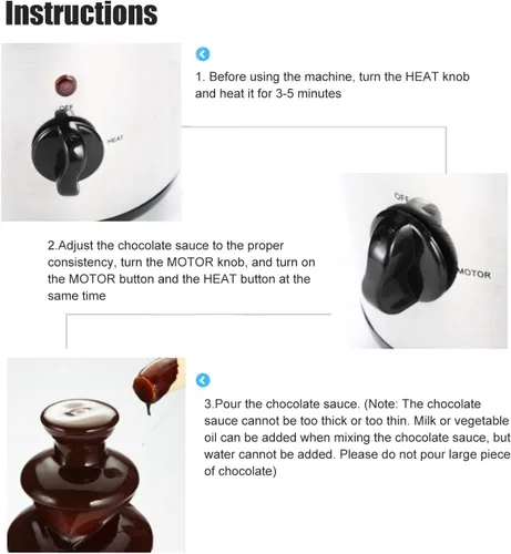 Miniatura 5 de Luqeeg Fuente de fondue de chocolate, máquina eléctrica de fuente de chocolate de 4 capas, máquina de fusión de chocolate de acero inoxidable, torre