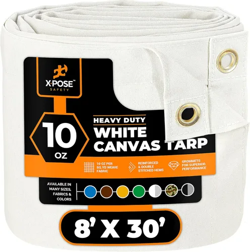 Miniatura 119 de Xpose Safety Lona de Lona - Lonas de Lona Verde de 10oz Resistentes al Agua con Ojales de Latón - Lona Multiusos para Exteriores para Campamento