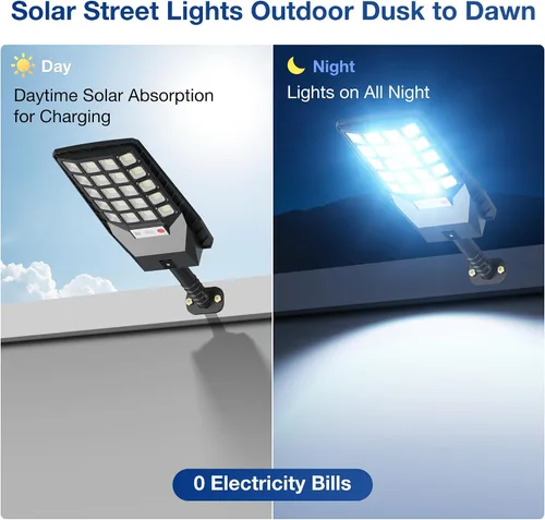 Miniatura 3 de WYWNA Farolas solares impermeables para exteriores, gran angular de 6500 K, luz de inundación solar con sensor de movimiento y control remoto, luz