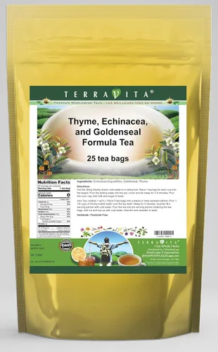 Miniatura 2 de Té de fórmula para tos y resfriado - Echinacea, sello de oro y tomillo (25 bolsitas de té, ZIN: 518586)