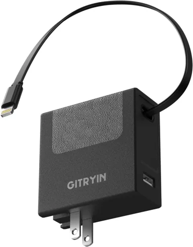 Miniatura 16 de Gitryin Cargador de pared USB C de 40 W con cable retráctil integrado, bloque de carga rápida plegable 2 en 1, artículos esenciales de viaje