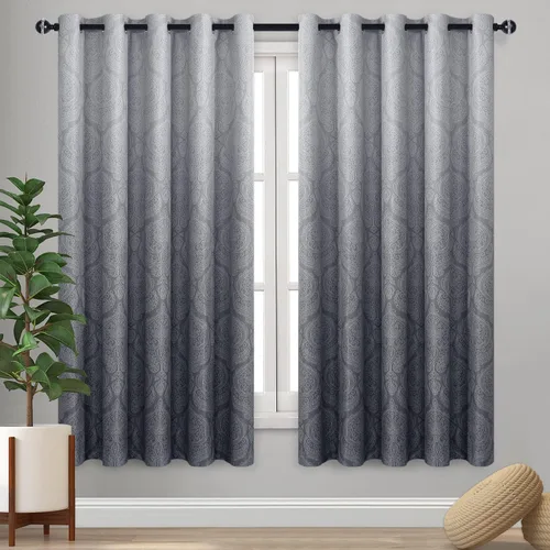 Miniatura 79 de DWCN - Cortinas blackout para dormitorio, diseño de damasco con aislamiento térmico y ojales, para sala de estar, juego de 2 paneles de cortina Gris