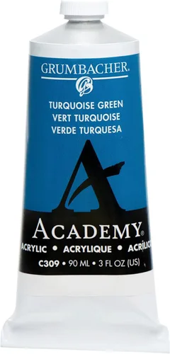 Miniatura 10 de Grumbacher Academy Pintura acrílica, 3.0 fl oz, luz verde permanente, 3 onzas