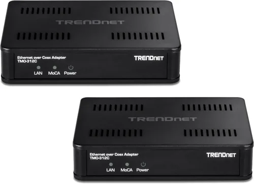 Miniatura 8 de TRENDnet Adaptador Ethernet sobre coaxial MoCa 2.5 (paquete de 2), TMO-312C2K, compatible con MoCA 2.0/1.1/1.0, puerto LAN RJ-45 Gigabit, soporta