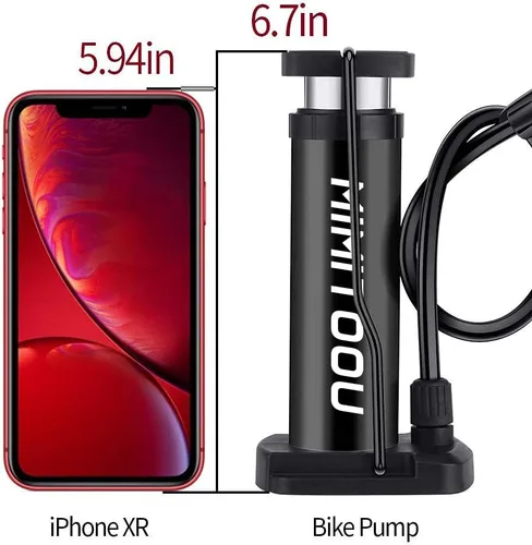 Miniatura 4 de Bomba para Bicicleta, Mini Bomba de Bicicleta Portátil Bomba de Piso para Bicicleta con Válvulas Presta y Schrader Bomba de Aire de Piso