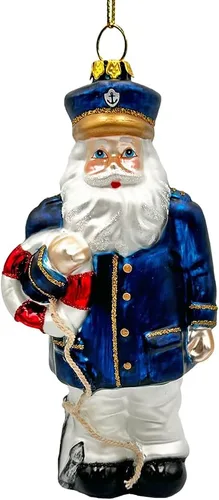 Miniatura 8 de Adorno de cristal soplado a mano de Papá Noel de safari aventurero, decoración navideña temática de viaje de explorador africano de la selva