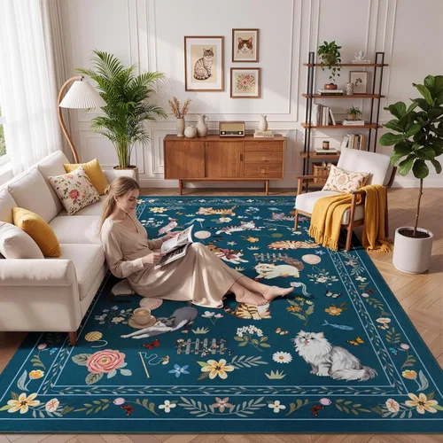 Miniatura 47 de Unirea Alfombra pequeña lavable beige de 2 x 3 para puerta de entrada interior, antideslizante, alfombra de entrada de animales suave para cocina