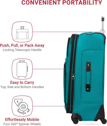 Miniatura 210 de SwissGear - Equipaje suave expandible Sion con ruedas, Negro