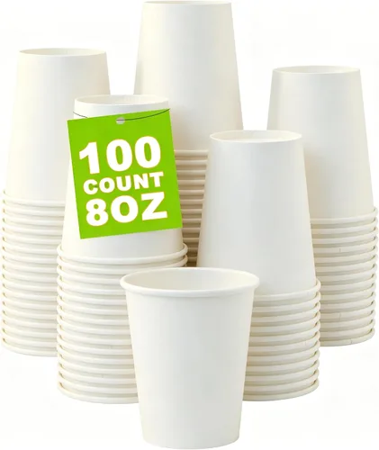 Miniatura 34 de Paquete de 100 tazas de café desechables de pared ondulada corrugada de 16 onzas con tapas y pajitas, tazas aisladas resistentes para bebidas