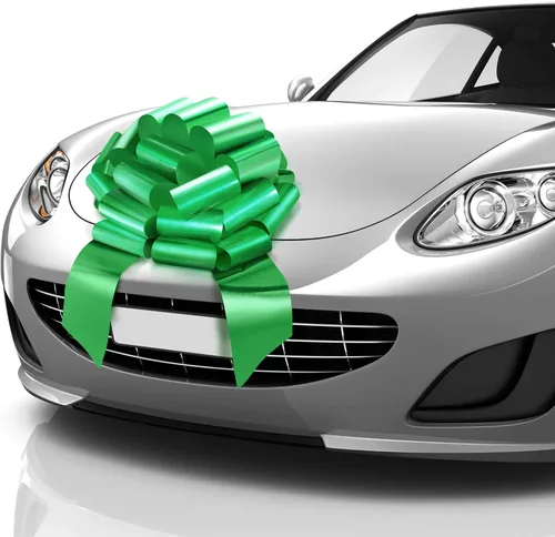 Miniatura 27 de Zoe Deco Lazo grande para automóvil (rojo, 18 pulgadas), lazos de regalo, lazo gigante para automóvil, lazo de cumpleaños, enorme lazo