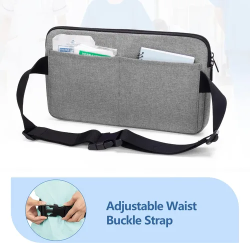 Miniatura 12 de Trunab Riñonera para enfermera, cinturón organizador de enfermería con correa de cintura ajustable, bolsa de cintura para suministros médicos