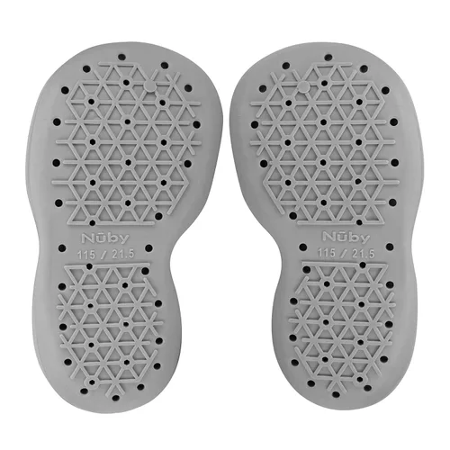 Miniatura 5 de Nuby Snekz - Zapatos cómodos con suela de goma para primeros pasos, estrellas grises, talla L