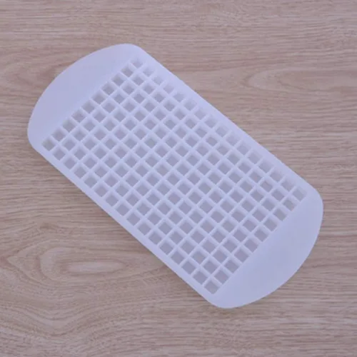 Pequeña forma cuadrada flexible congelada 160 bandejas Mini cubitos de hielo moldes de silicona sin tapas (transparente)