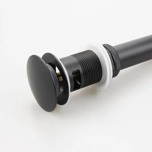 Miniatura 3 de Desagüe de Fregadero de Tocador de Baño, Tapón de Desagüe Emergente con Rebosadero, Negro