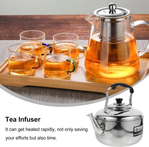Miniatura 9 de Hemoton Moment - Tetera de acero inoxidable de 6 litros con mango antiquemaduras, distribución uniforme del calor para estufas de gas y eléctricas