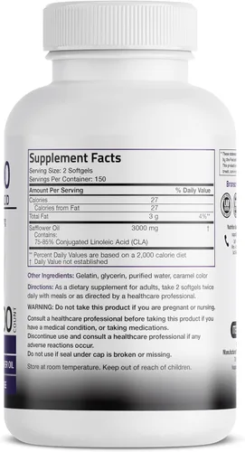 Miniatura 2 de Ácido Linoleico Bronson CLA 3000,conjugado de potencia extra alta sin GMO, 1