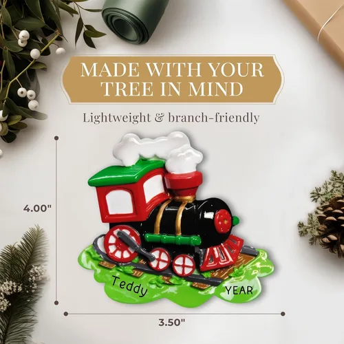 Miniatura 4 de Adorno personalizado de tren 2026 Adornos de Navidad personalizados con láser grabados con láser para árbol Regalo personalizado de recuerdo