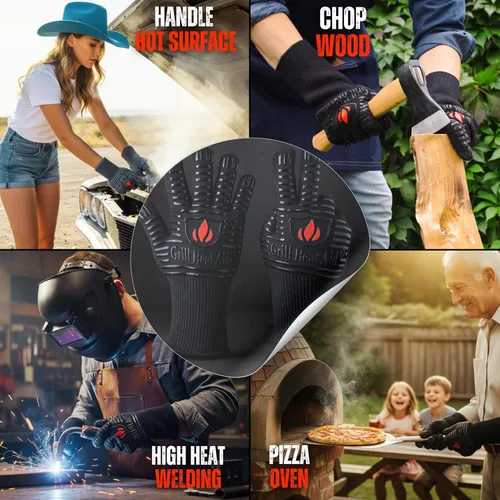 Miniatura 5 de Guantes de parrilla y barbacoa GRILL HEAT AID para asar y cocinar, Algodón