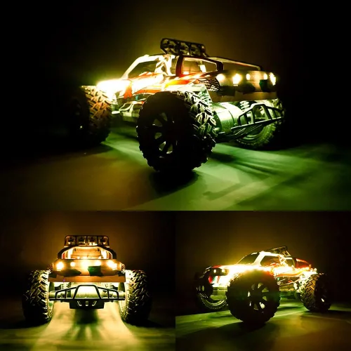 Miniatura 2 de Tiras de luz LED impermeables para autos RC, camiones, aviones, barcos, drones, ala fija, modelo de ala AR, luz de resplandor inferior (amarillo)