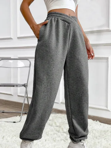 Miniatura 4 de HOPYOP Pantalones deportivos casuales para mujer, pantalones cruzados en V, cintura alta, holgados, pantalones para descansar