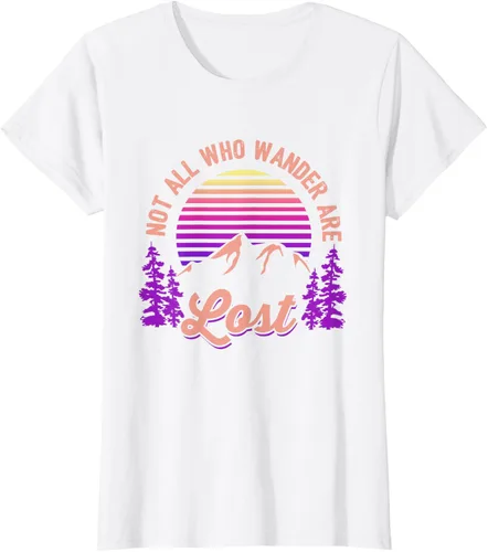 Miniatura 19 de Not All Who Wander Are Lost Vintage Mountains - Camiseta de senderismo, Negro, S