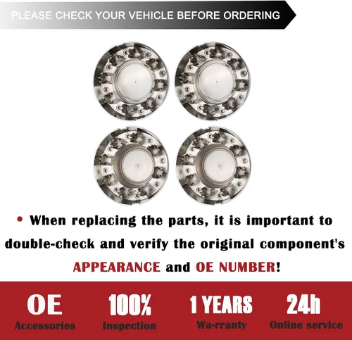 Miniatura 6 de TQPONLY Tapa central cromada de doble rueda Compatible con accesorios Dodge Ram 3500 2011-2018 Llanta de aleación de 1 tonelada DRW 8 Lug 10