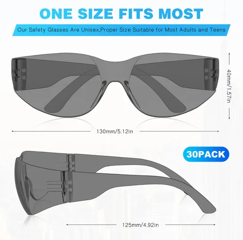 Miniatura 2 de WFEANG Gafas de seguridad – Gafas protectoras transparentes con ANSI Z87.1, resistentes a arañazos e impactos, protección ocular para el trabajo