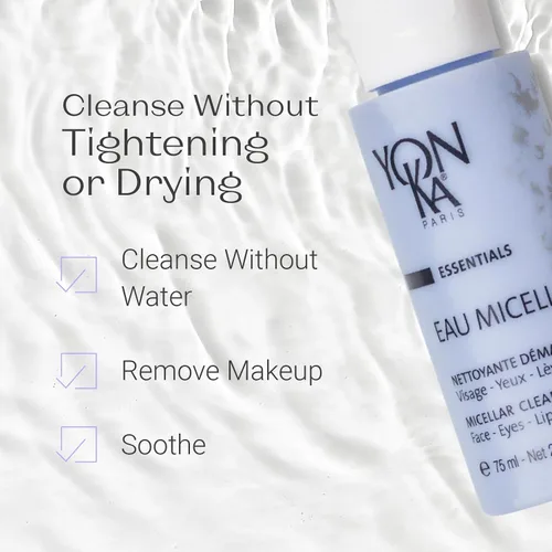 Miniatura 3 de Yonka Eau Micellaire Travel Size Agua micelar y desmaquillante limpiador Lavado facial suave con rosa y manzanilla para eliminar impurezas e