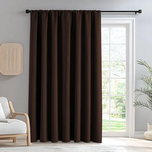 Miniatura 106 de IGEMAEVE Cortinas 100% opacas de 108 pulgadas de largo para dormitorio, juego de 2 paneles de cortinas opacas con bolsillo para barra y pestaña