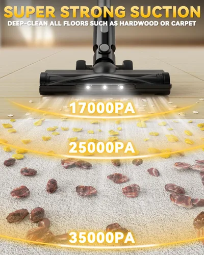 Miniatura 5 de Aspiradora inalámbrica de 350 W para batería Dewalt, aspiradora ligera sin escobillas de 35 kPa con succión de 3 modos, aspiradora de palo 6 en 1