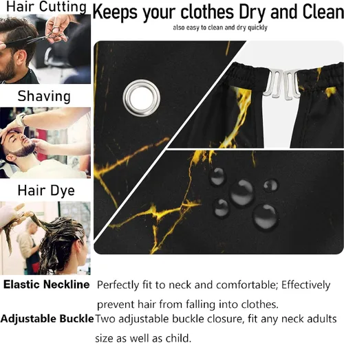Miniatura 5 de visesunny Delantal profesional del cabo del peluquero del pelo del poliéster del pelo del salón del cabo delantal antiestático de la barba 2-Multi1