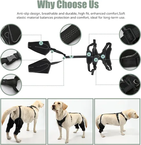 Miniatura 4 de Rodillera para perro para pierna trasera de acl desgarrada para apoyo con lesiones de ligamento cruzado, rótula luxante, artritis, rodillera de acl