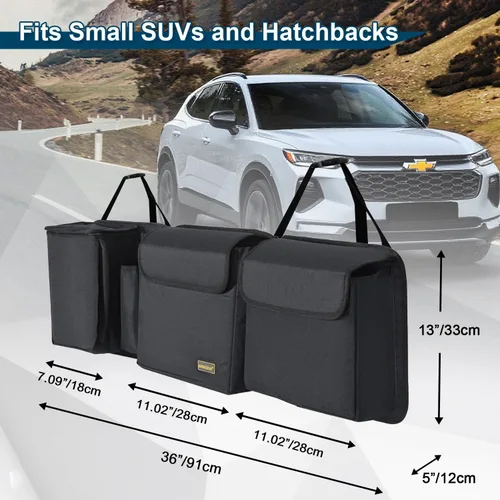 Miniatura 2 de Organizador de maletero de automóvil de lujo, organizador colgante desmontable para asiento trasero, módulos de almacenamiento con enfriador