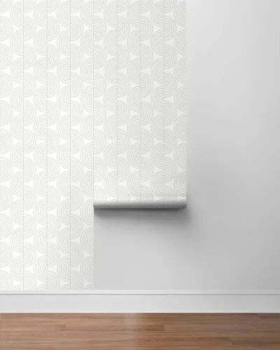 Miniatura 5 de NextWall Papel pintado Zen Geometric Peel and Vinyl Stick (Lunar Rock & Metallic Pearl) - Uno