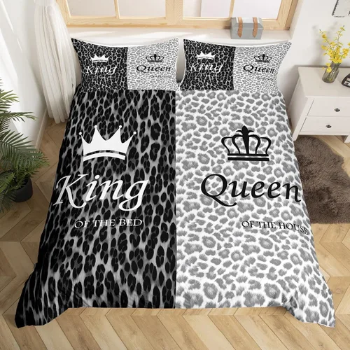 Miniatura 12 de Juego de ropa de cama con estampado de piel de vaca para niños, juego de funda de edredón con patrón de piel de vaca, juego de funda de edredón