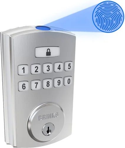 Miniatura 12 de BRINKS Cerraduras de Seguridad para Puerta, Entrada sin Llave de Alta Seguridad, Cerradura de Puerta Electrónica Inteligente con Cerradero, Hasta 50