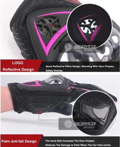 Miniatura 3 de Scoyco - Guantes de motocicleta para mujer con pantalla táctil, acolchados, transpirables, antideslizantes para MBX/MTB/ATV, guantes